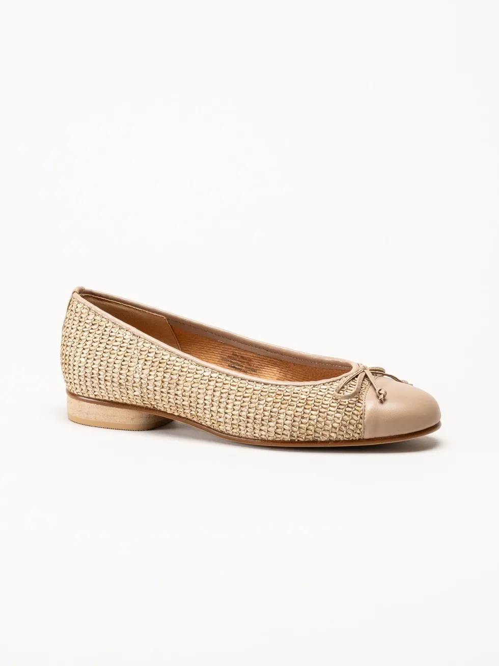 Gabor - Beige ballerinaskor i skinn