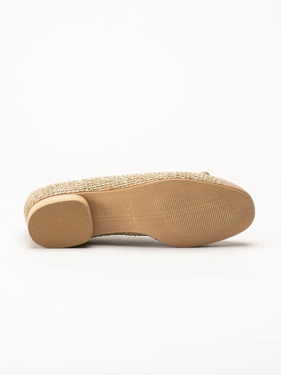 Gabor - Beige ballerinaskor i skinn