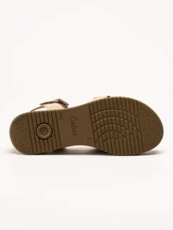 Gabor - Beige platåsandaler i mocka
