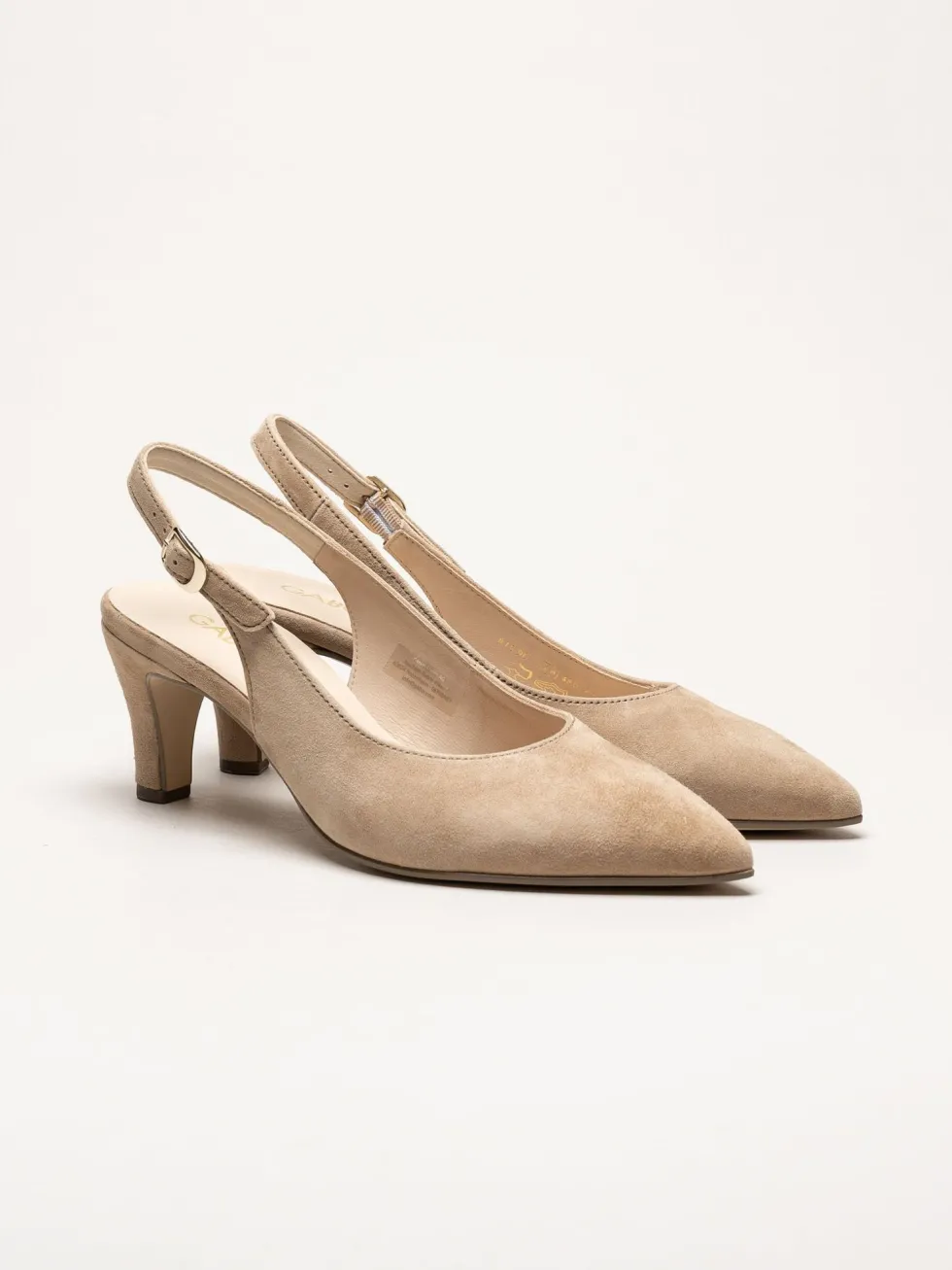 Gabor - Beige slingback pumps i mocka