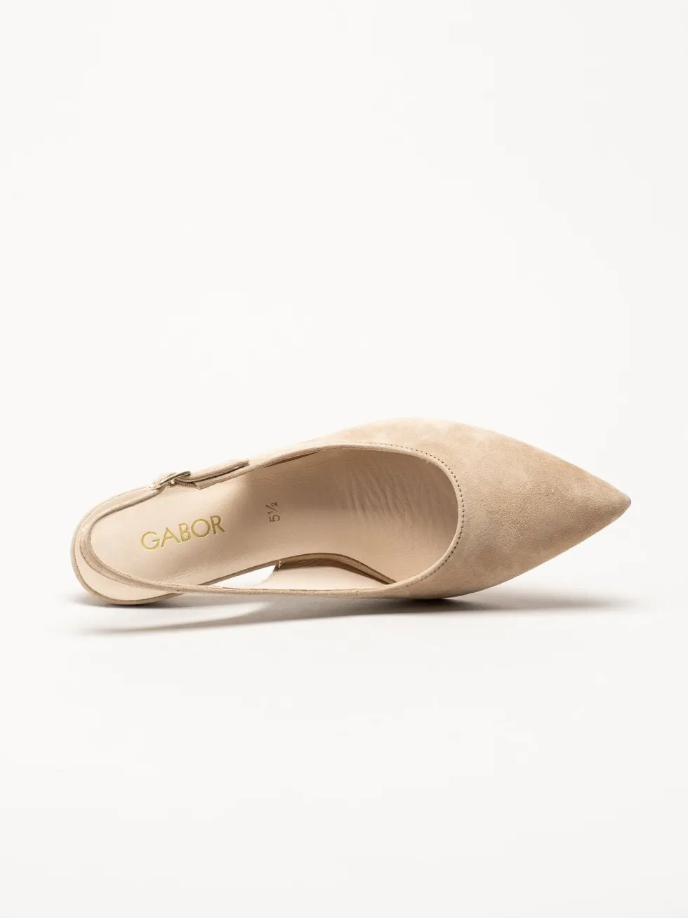 Gabor - Beige slingback pumps i mocka