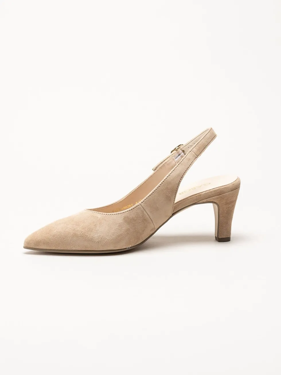 Gabor - Beige slingback pumps i mocka