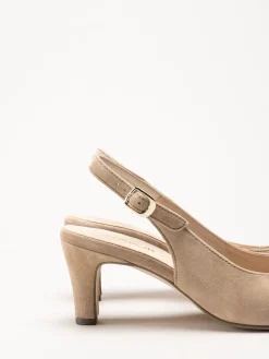 Gabor - Beige slingback pumps i mocka