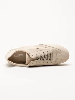 Gabor - Beige sneakers i mocka