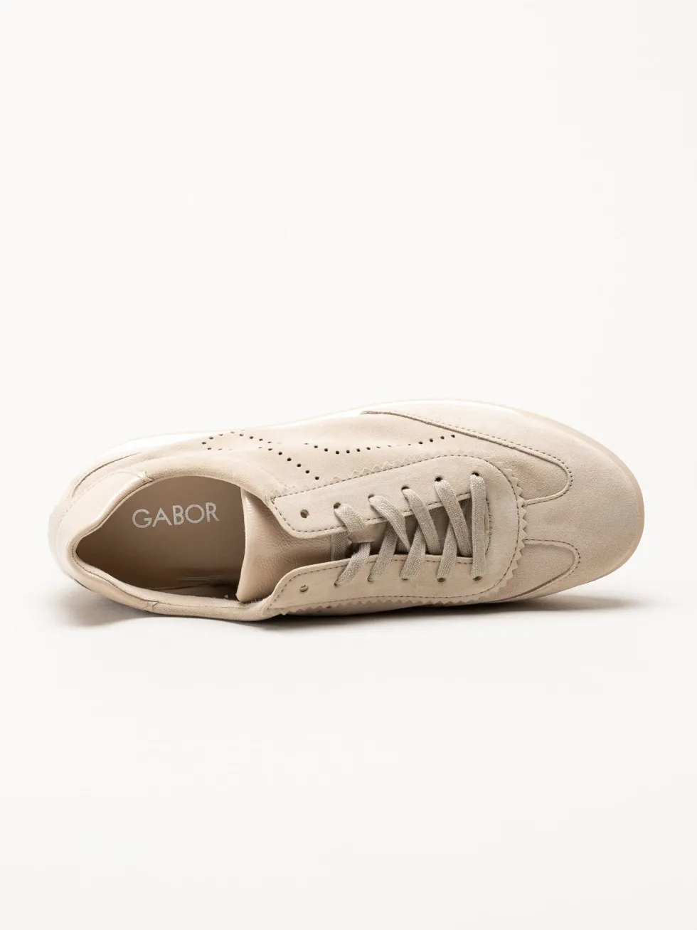 Gabor - Beige sneakers i mocka
