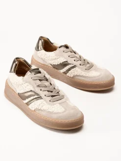 Gabor - Beige sneakers i mocka och teddy