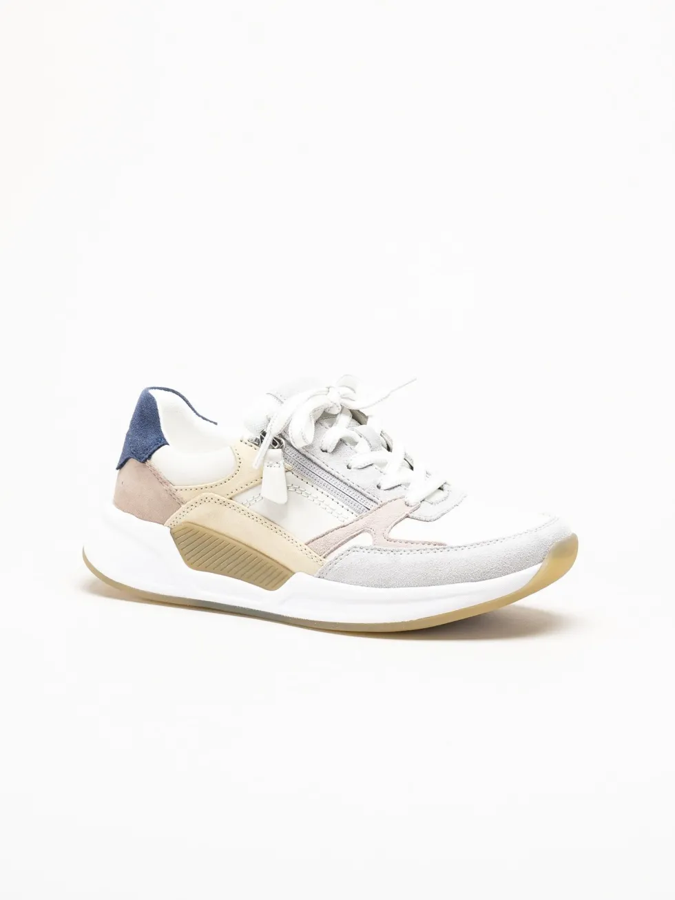 Gabor - Beige sneakers i skinn och mocka