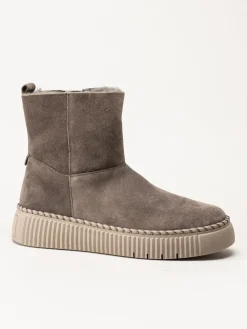 Gabor - Grå ullfodrade boots i mocka