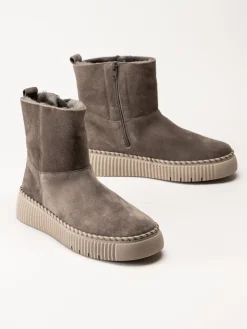 Gabor - Grå ullfodrade boots i mocka