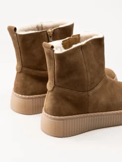 Gabor - Ljusbruna ullfodrade boots i mocka