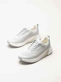 Gabor - Ljusgrå sneakers i mesh