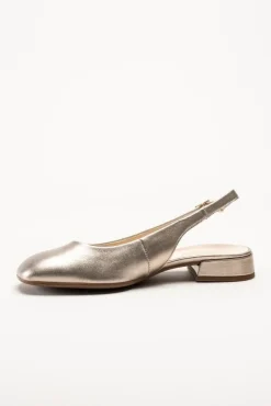 Gabor - Metallic slingbacks i skinn