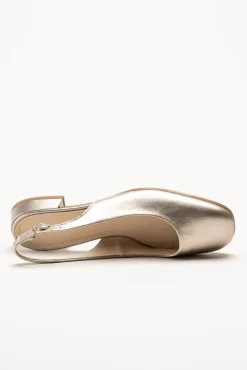 Gabor - Metallic slingbacks i skinn