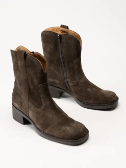 Gabor - Mörkbruna western boots i mocka