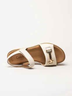 Gabor - Off white platåsandaletter i skinn