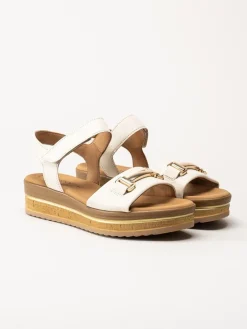 Gabor - Off white platåsandaletter i skinn