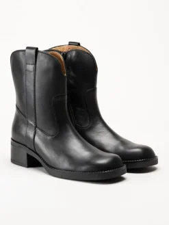 Gabor - Svarta bikerboots i skinn
