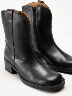 Gabor - Svarta bikerboots i skinn