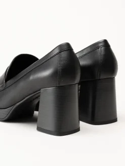 Gabor - Svarta högklackade loafers i skinn