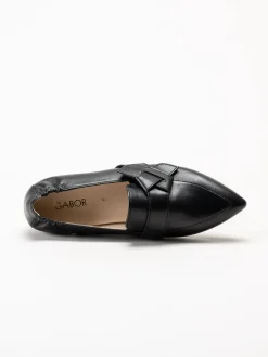 Gabor - Svarta loafers i skinn