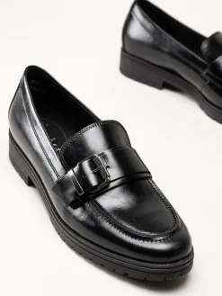 Gabor - Svarta loafers i skinn