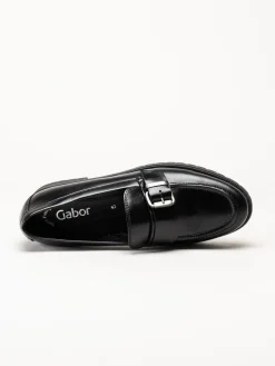 Gabor - Svarta loafers i skinn