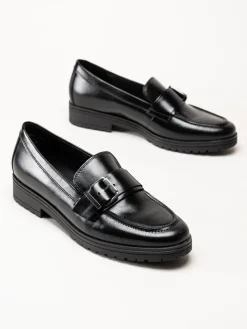 Gabor - Svarta loafers i skinn