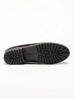 Gabor - Svarta loafers i skinn och mocka