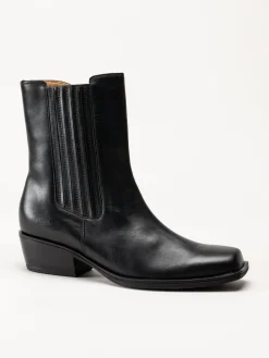 Gabor - Svarta western boots i skinn