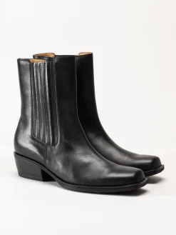 Gabor - Svarta western boots i skinn