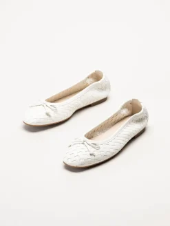 Gabor - Vita ballerinaskor i skinn