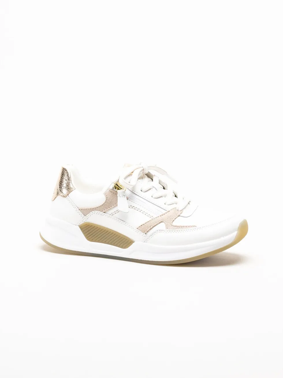 Gabor - Vita sneakers i skinn och mocka