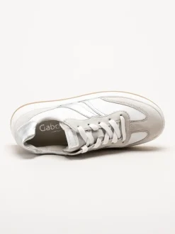 Gabor - Vita sneakers i skinn och mocka