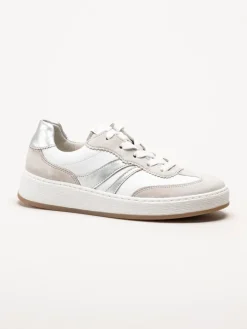 Gabor - Vita sneakers i skinn och mocka