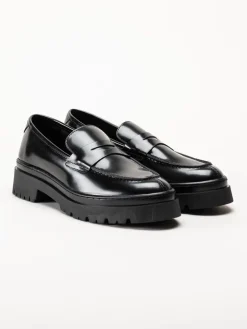 Gant Footwear - Aligrey - Svarta chunky loafers i polidoskinn
