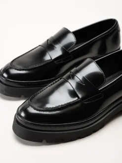 Gant Footwear - Aligrey - Svarta chunky loafers i polidoskinn