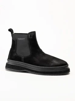 Gant Footwear - Blistown - Svarta fodrade boots i mocka