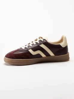 Gant Footwear - Cuzima Sneaker - Vinröda retro sneakers i skinn och mocka