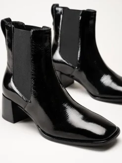 Gant Footwear - Gwenety - Svarta boots i lackskinn