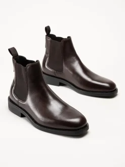 Gant Footwear - Rizmood - Mörkbruna chelsea boots i skinn