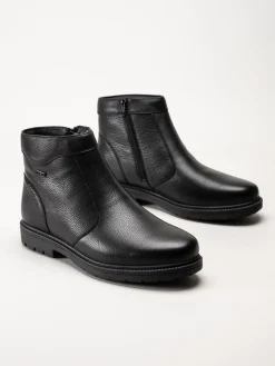 G Comfort - Svarta boots i narvsatt skinn med fårskinnsfoder