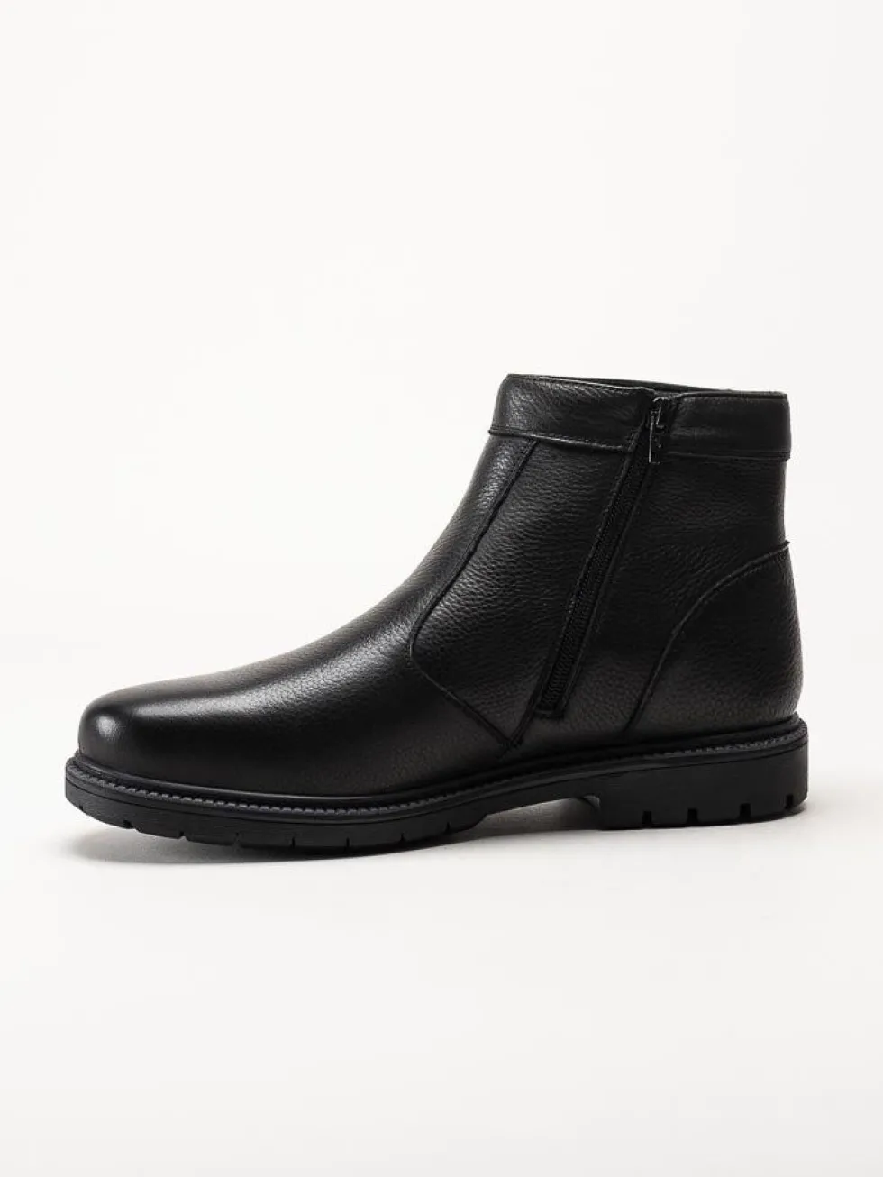 G Comfort - Svarta boots i narvsatt skinn med fårskinnsfoder