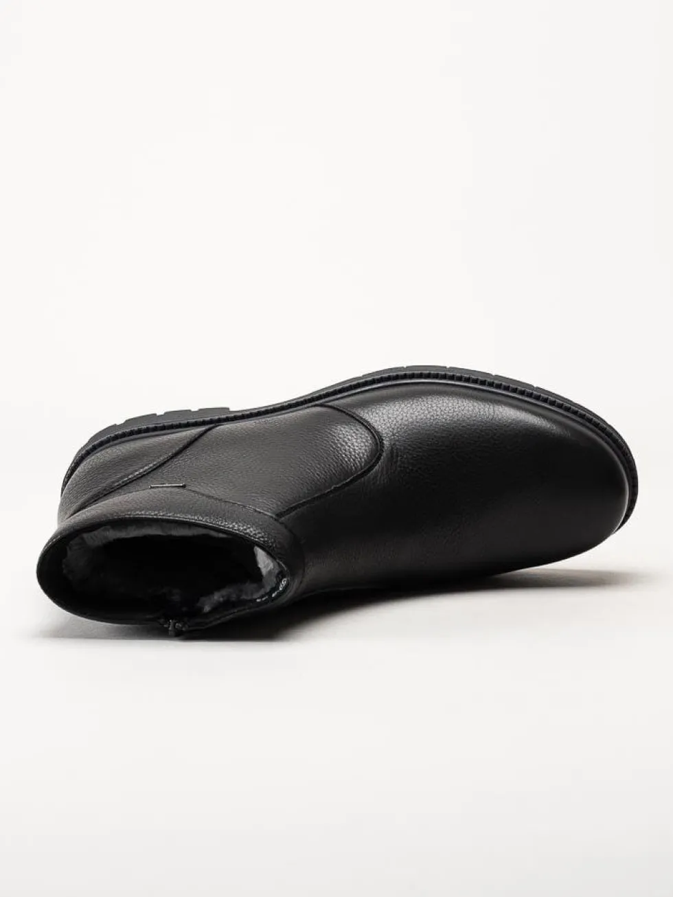 G Comfort - Svarta boots i narvsatt skinn med fårskinnsfoder