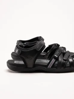 Green Comfort - Corsica - Svarta sandaler i mjukt skinn