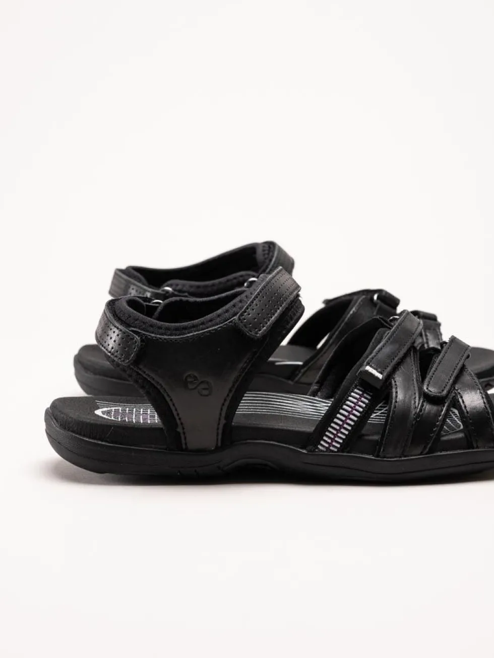 Green Comfort - Corsica - Svarta sandaler i mjukt skinn