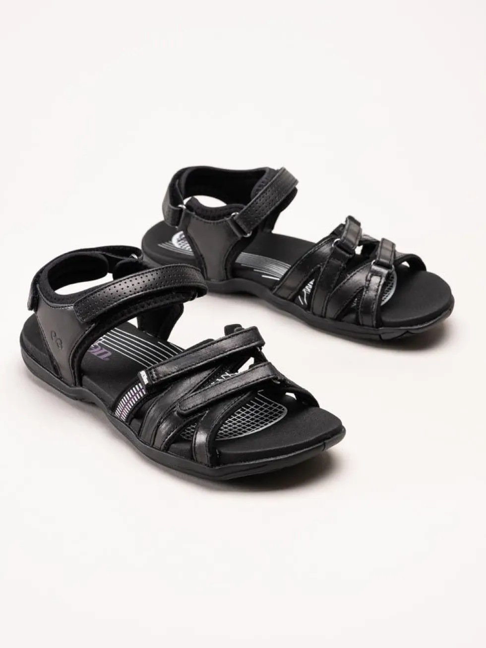 Green Comfort - Corsica - Svarta sandaler i mjukt skinn