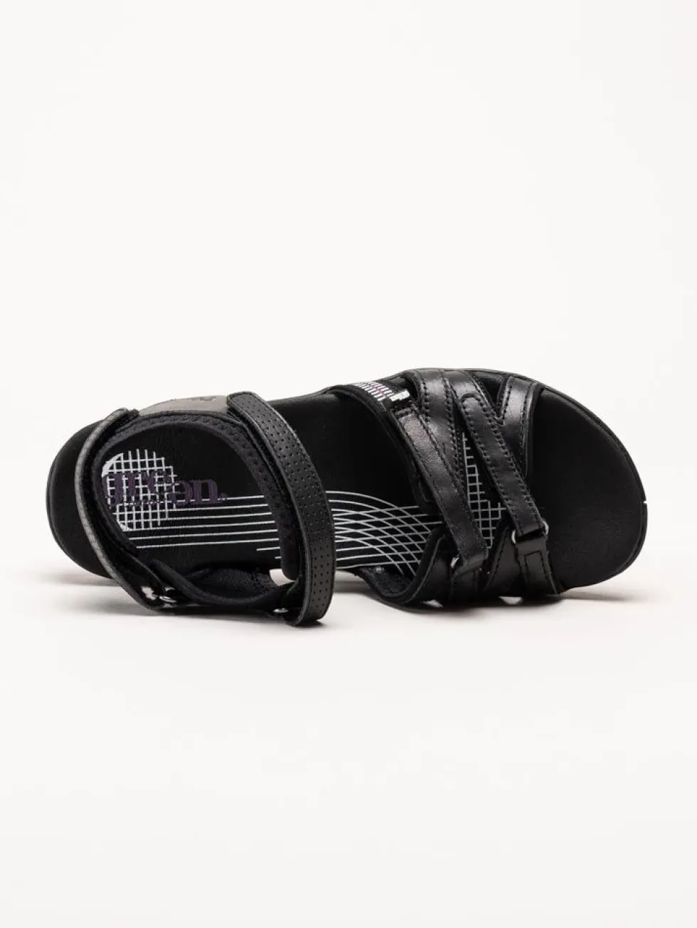 Green Comfort - Corsica - Svarta sandaler i mjukt skinn