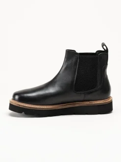 Green Comfort - Verona low cut - Svarta chelsea boots i skinn