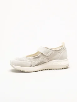 Green Comfort - Zigga Mary Jane - Ljusgrå mary jane ballerinasko