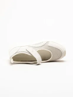 Green Comfort - Zigga Mary Jane - Ljusgrå mary jane ballerinasko
